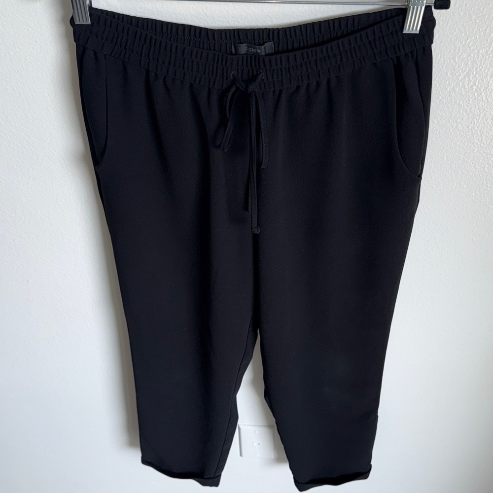 J. Crew Black Elastic Pull On Straight Pants, 6, Professional, Work, Formal